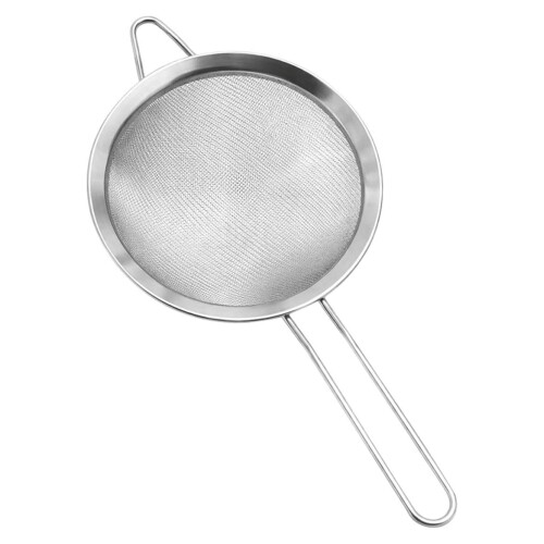 Peneira de inox cabo de metal 19 cm