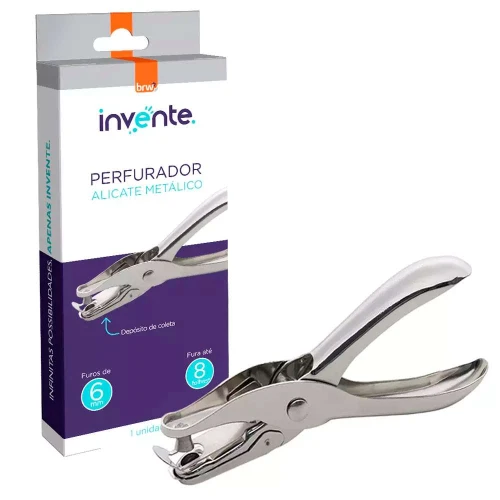 Perfurador de papel alicate 6mm para 08 folhas Brw