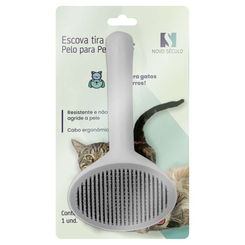 Pet escova plástica removedora de pelos cães/gatos Novo Século