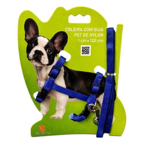 Pet guia nylon com peitoral pequeno 120cm