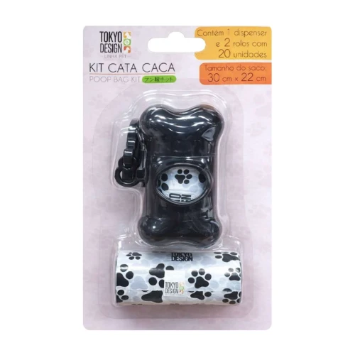 Pet saco plástico higiênico 40 unidades kit suporte