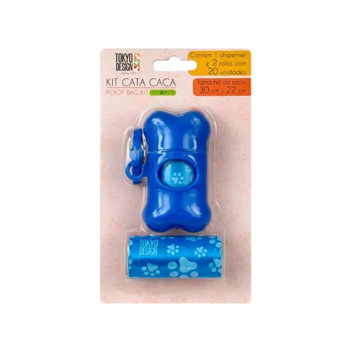 Pet saco plástico higiênico 40 unidades kit suporte