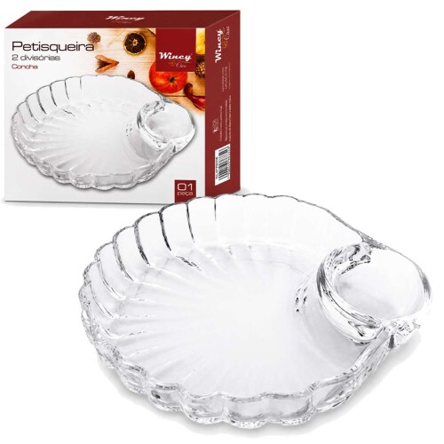 Petisqueira vidro concha 21,5cm Petisqueira vidro concha 21,5cm