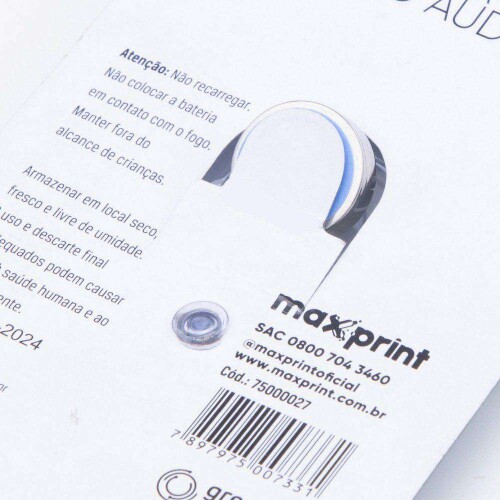 Pilha bateria lítio 1,4v a312 para aparelho auditivo cart-6 maxprint