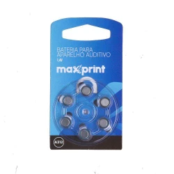 Pilha bateria lítio 1,4v a312 para aparelho auditivo cart-6 maxprint
