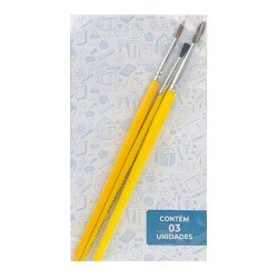 Pincel escolar redondo 815 02,08 e 12 com 03 unidades blister