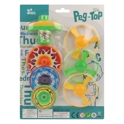 Pião plástico peg top 7 peças