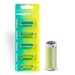 Pilha bateria 12V A23 carro/portão alcalina cartela com 05 unidades Maxprint