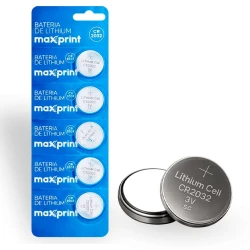 Pilha bateria lítio 3V CR2032 cartela com 05 unidades Maxprint
