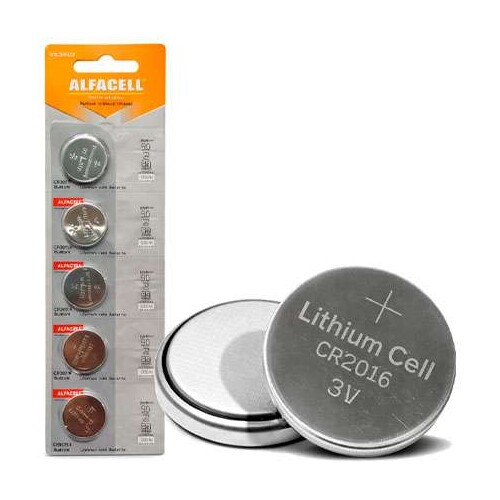 Pilha bateria litio 3v cr2016 com 05 unidades