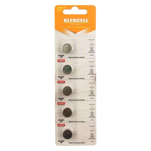 Pilha bateria lr44 alcalina 1,5v com 05 unidades