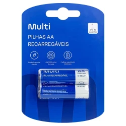 Pilha recarregável pequena AA 2500mah com 02 unidades Multilaser