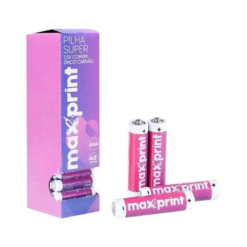 Pilha super Maxprint AAA 1,5v tubo 10x4 Pilha super Maxprint AAA 1,5v tubo 10x4