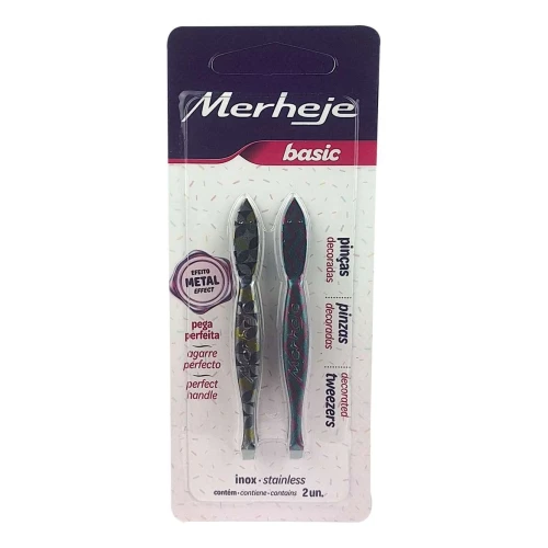 Pinça de inox blt com 2 unidades decoradas