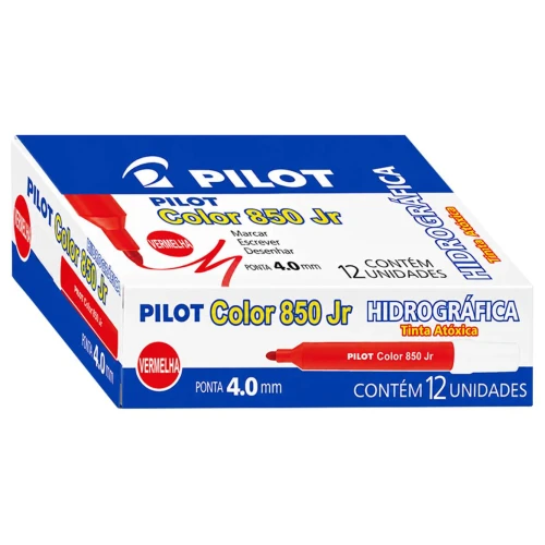 Pincel atômico color 850 jr ponta 4,0mm vermelha Pilot