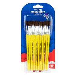 Pincel escolar chato Nº16 com 12 unidades Futuro
