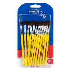 Pincel escolar chato Nº18 com 12 unidades Futuro