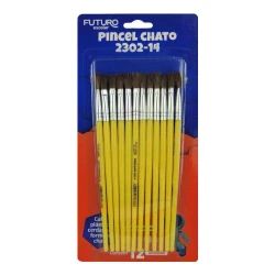 Pincel escolar futuro chato com 12