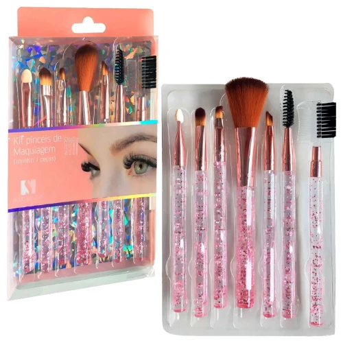 Pincel para maquiagem com 07 unidades Sweet Beauty sortido Novo Século