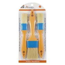 Pincel para pintura kit com 3 peças aliança