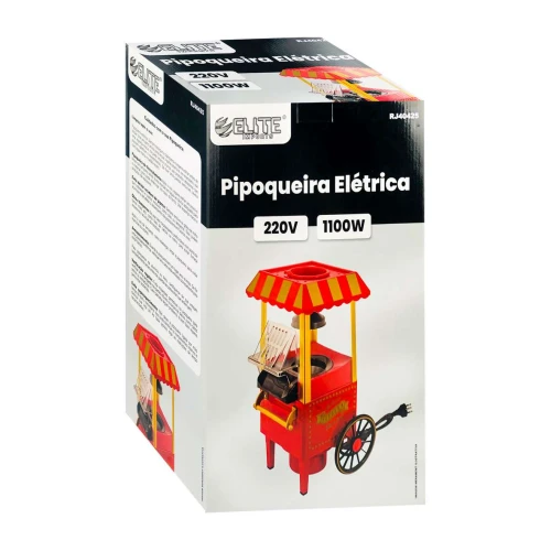 Pipoqueira eletrica carrinho 220v 1100w