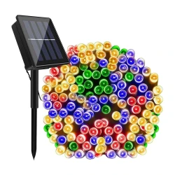 Pisca pisca com 100 leds/10 metros colorido com energia solar