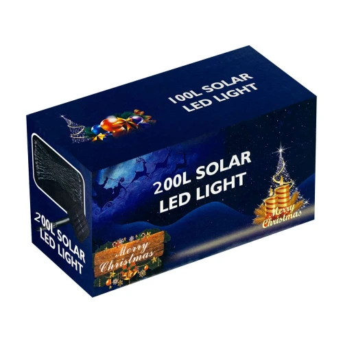 Pisca pisca com 200 leds/20 metros colorido com energia solar