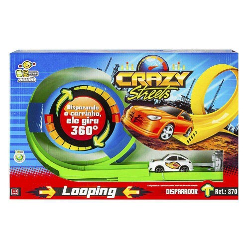 Pista com 1 carrinho crazy streets 360° Pista com 1 carrinho crazy streets 360°