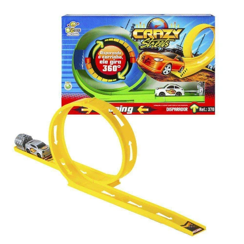 Pista com 1 carrinho crazy streets 360°
