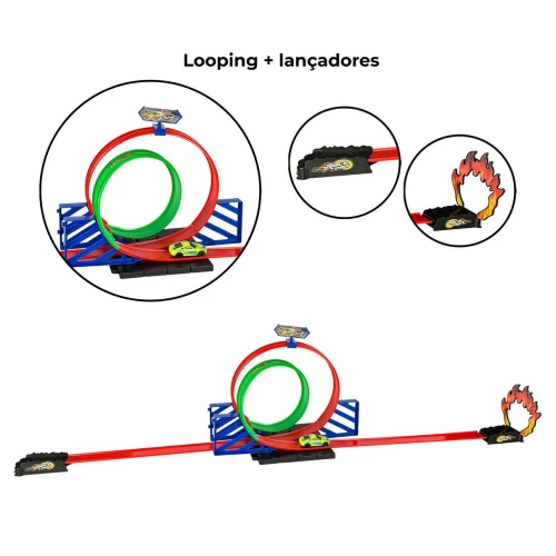 Pista radical looping com fogo + carrinho Unitoys