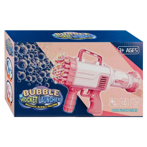 Pistola bazuca de bolha de sabao giratória