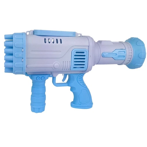 Pistola bazuca de bolha de sabao giratória