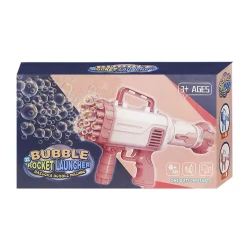 Pistola bazuca de bolha de sabao giratória