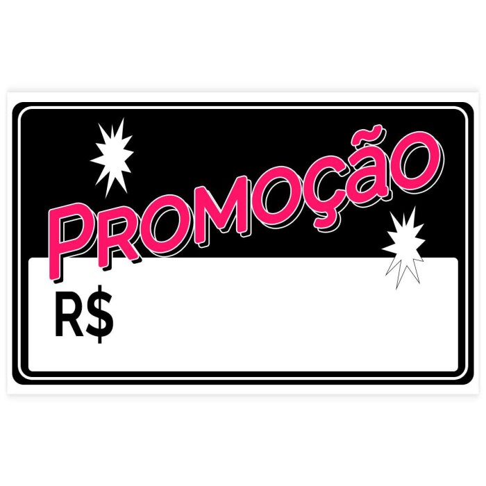 Placa de sinalização plástica promoção 15x20cm - Moinho Atacadista
