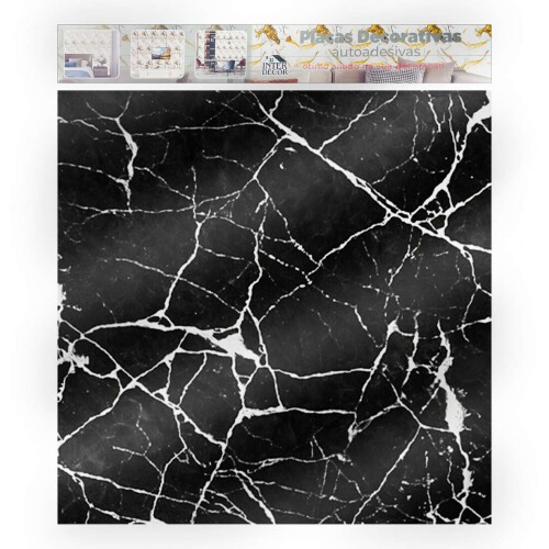 Placa adesiva decorada pvc 60x60cm sort (v)