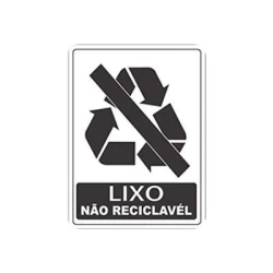 Placa de sinalização adesivo tipos de lixo 15x20cm Acesso Placas