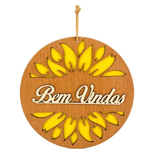 Placa decorativa de mdf Bem Vindo sortidos Placa decorativa de mdf Bem Vindo sortidos