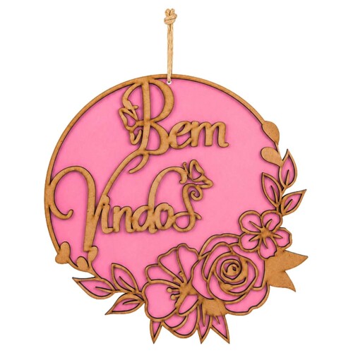 Placa decorativa de mdf Bem Vindo sortidos Placa decorativa de mdf Bem Vindo sortidos