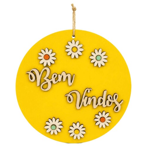 Placa decorativa de mdf Bem Vindo sortidos Placa decorativa de mdf Bem Vindo sortidos