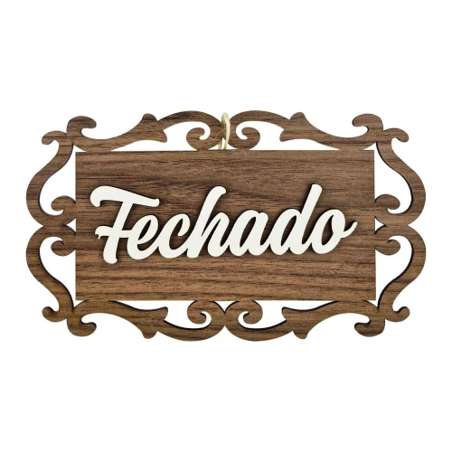 Placa decorativa para pendurar aberto/fechado