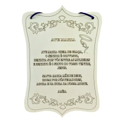 Placa decorativa para pendurar oração Ave Maria
