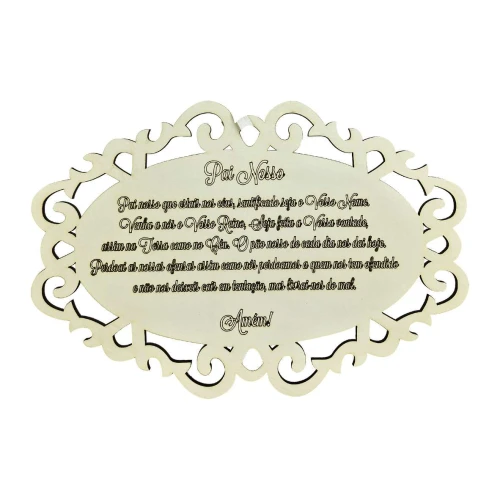 Placa decorativa para pendurar oração Pai Nosso