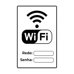 Placa sinalização plastico senha wifi