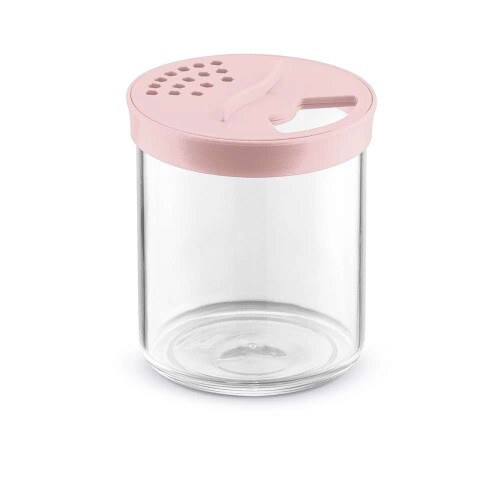 Porta condimentos acrílico 300ml tampa rosa Uz