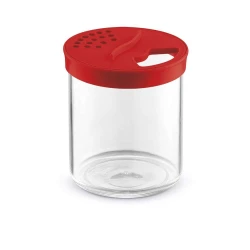Porta condimentos acrílico 300ml tampa vermelha Uz