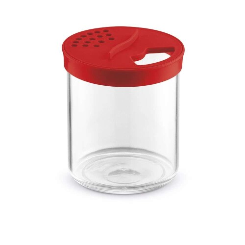 Porta condimentos acrílico 300ml tampa vermelha Uz