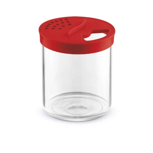 Porta condimentos acrílico 300ml tampa vermelha Uz