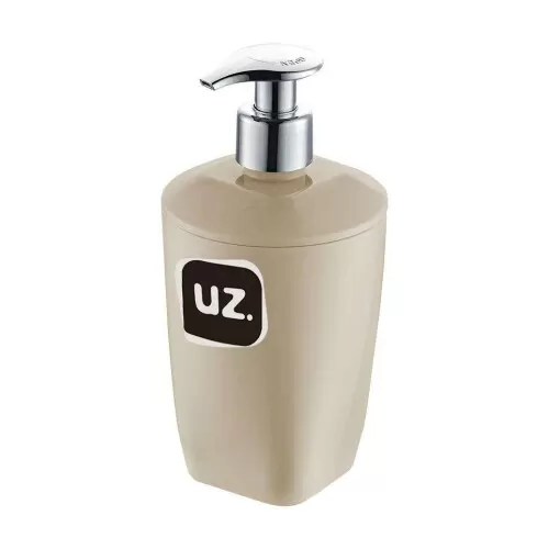 Porta sabonete líquido 300ml acrílico capuccino Uz. Utilidades