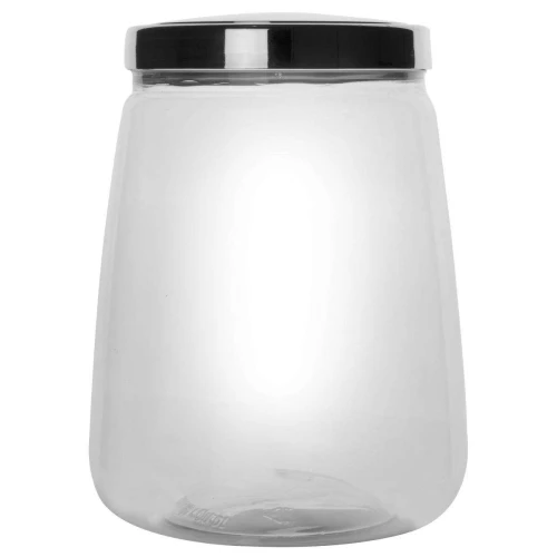 Pote plástico bandeirante transparente tampa metalizada 2,100ml Pote plástico bandeirante transparente tampa metalizada 2,100ml