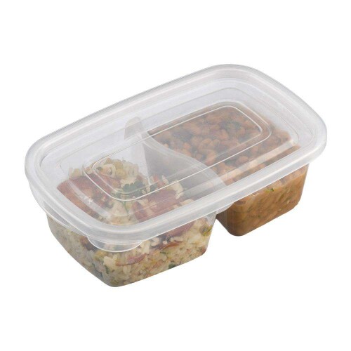 POTE PLASTICO PLASNORTHON RETANGULAR 2 DIVISORIAS 900ML(V)